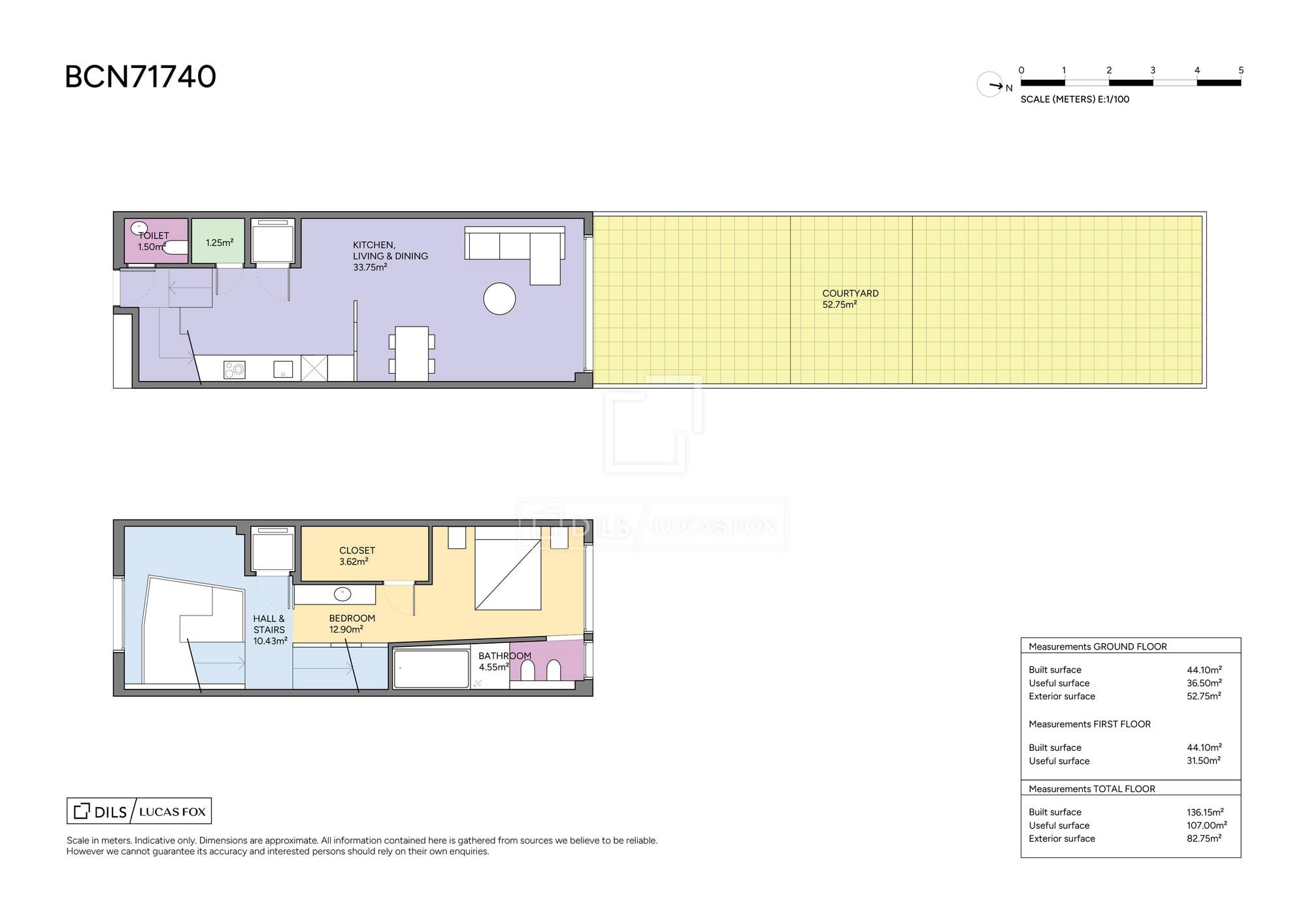 living - Casa / villa de 136m² con 82m² terraza en venta en Sants-Badal - Plano del piso thumbnail - 1