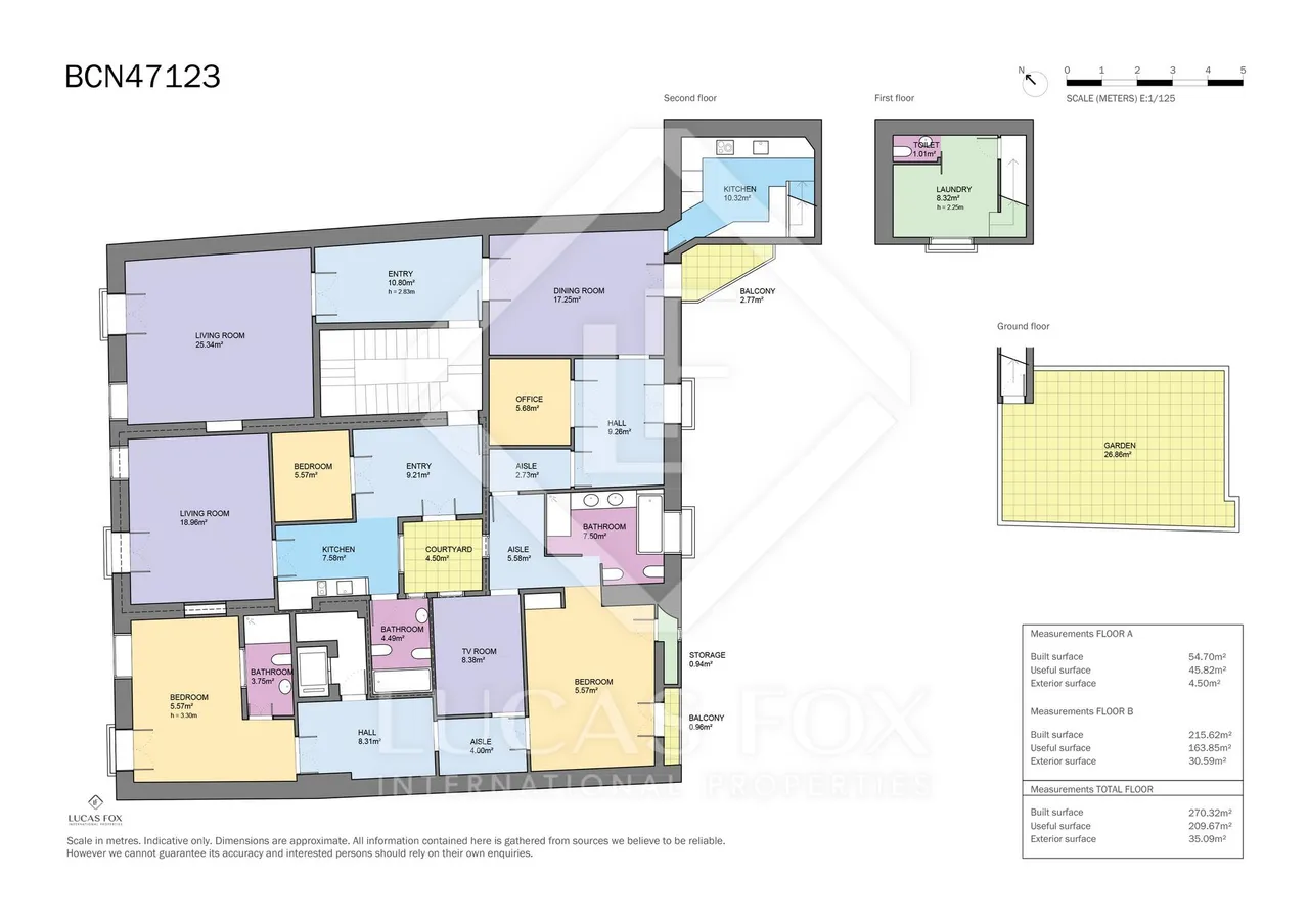 living - Piso de 270m² con 29m² terraza en venta en El Born - Plano del piso - 1
