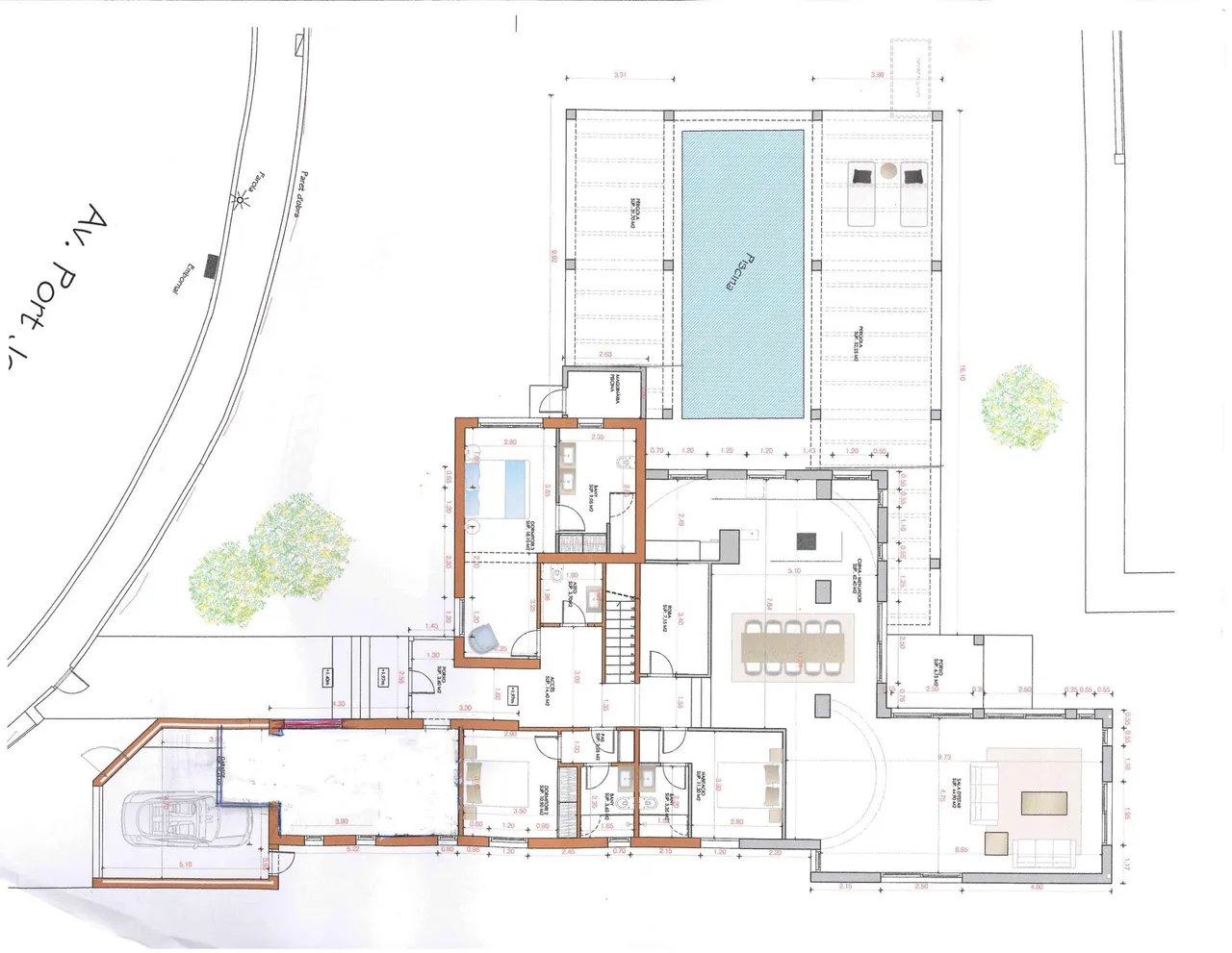 living - Casa / villa de 405m² con 200m² terraza en venta en Bahía de Rosas - Plano del piso - 2