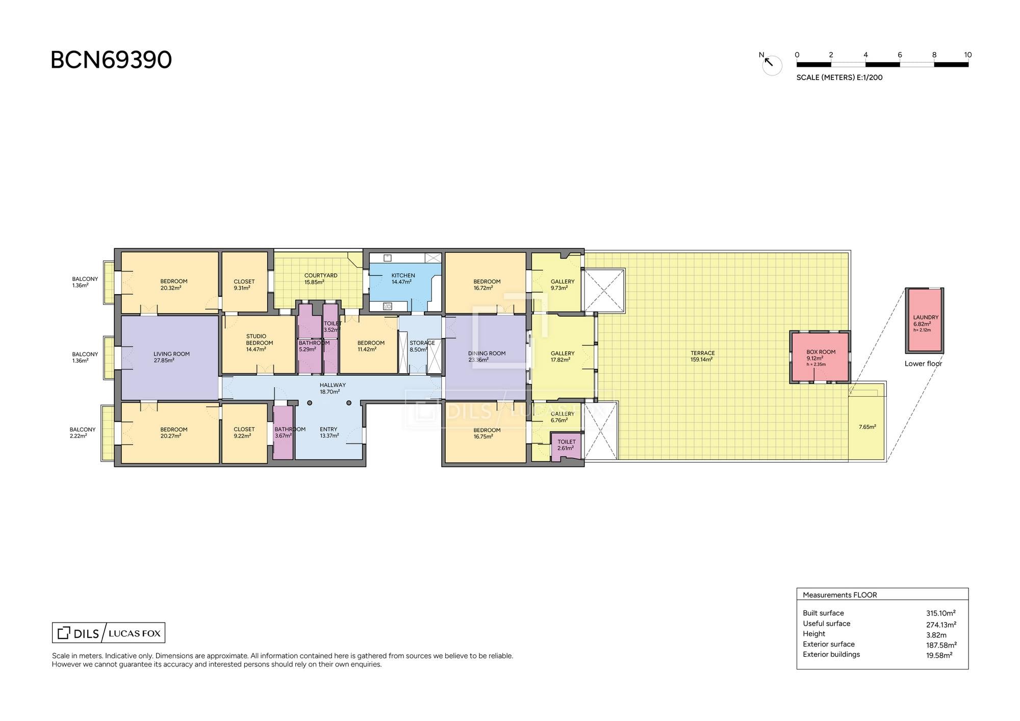 living - 315m² apartment with 187m² terrace for sale in Eixample Right - Floor Plan thumbnail - 1