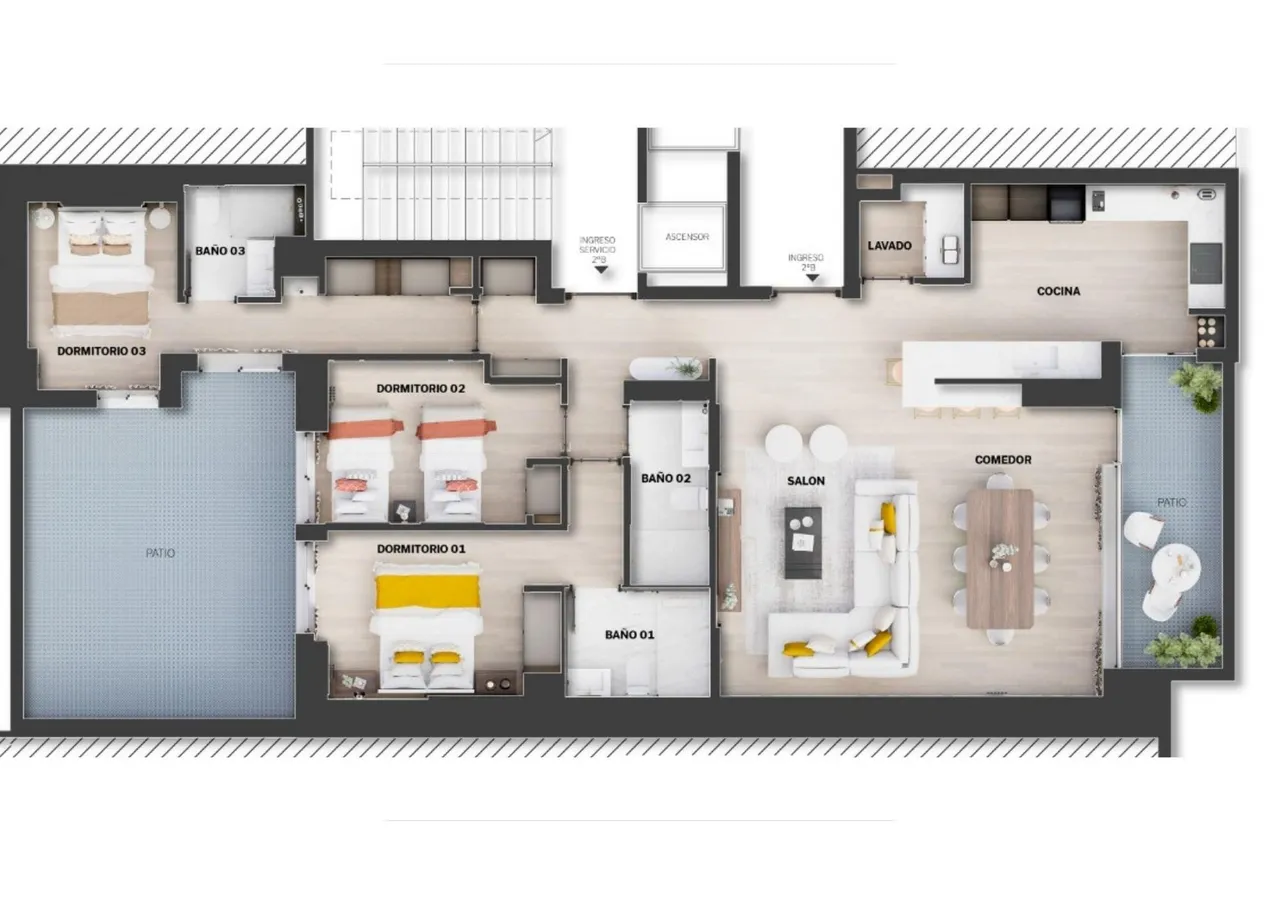 living - 161m² apartment for sale in Castellana, Madrid - Floor Plan - 1