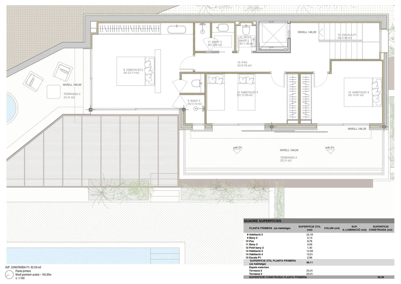 living - Casa / villa de 288m² en venta en Sa Riera, Costa Brava - Plano del piso - 1