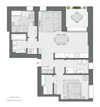 Two Bedrooms of 97 sqm - Edificio C2 - LivinUp  | Milano - Floor Plan thumbnail - 1