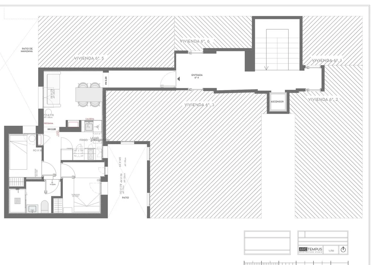living - 50m² apartment for sale in Goya, Madrid - Floor Plan - 1