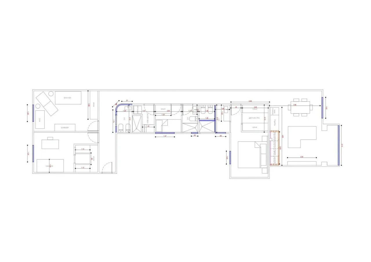 living - Piso de 145m² en venta en Castellana, Madrid - Plano del piso - 1