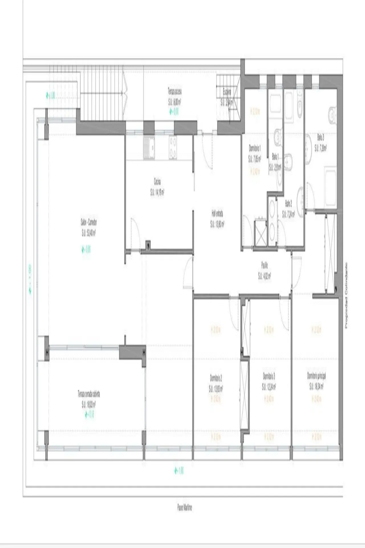 living - 253m² penthouse with 102m² terrace for sale in Golden Mile - Floor Plan - 2