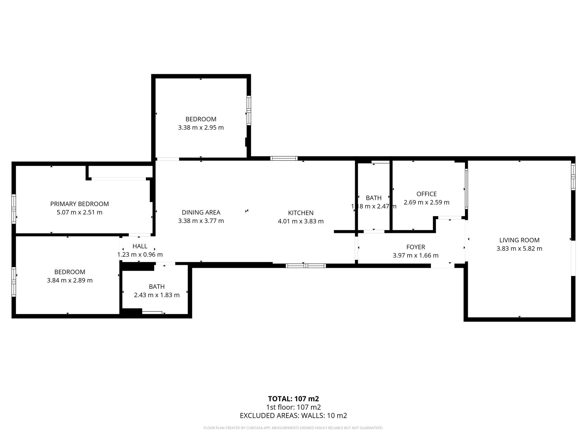living - 123m² apartment for rent in Palma de Mallorca - Floor Plan thumbnail - 1