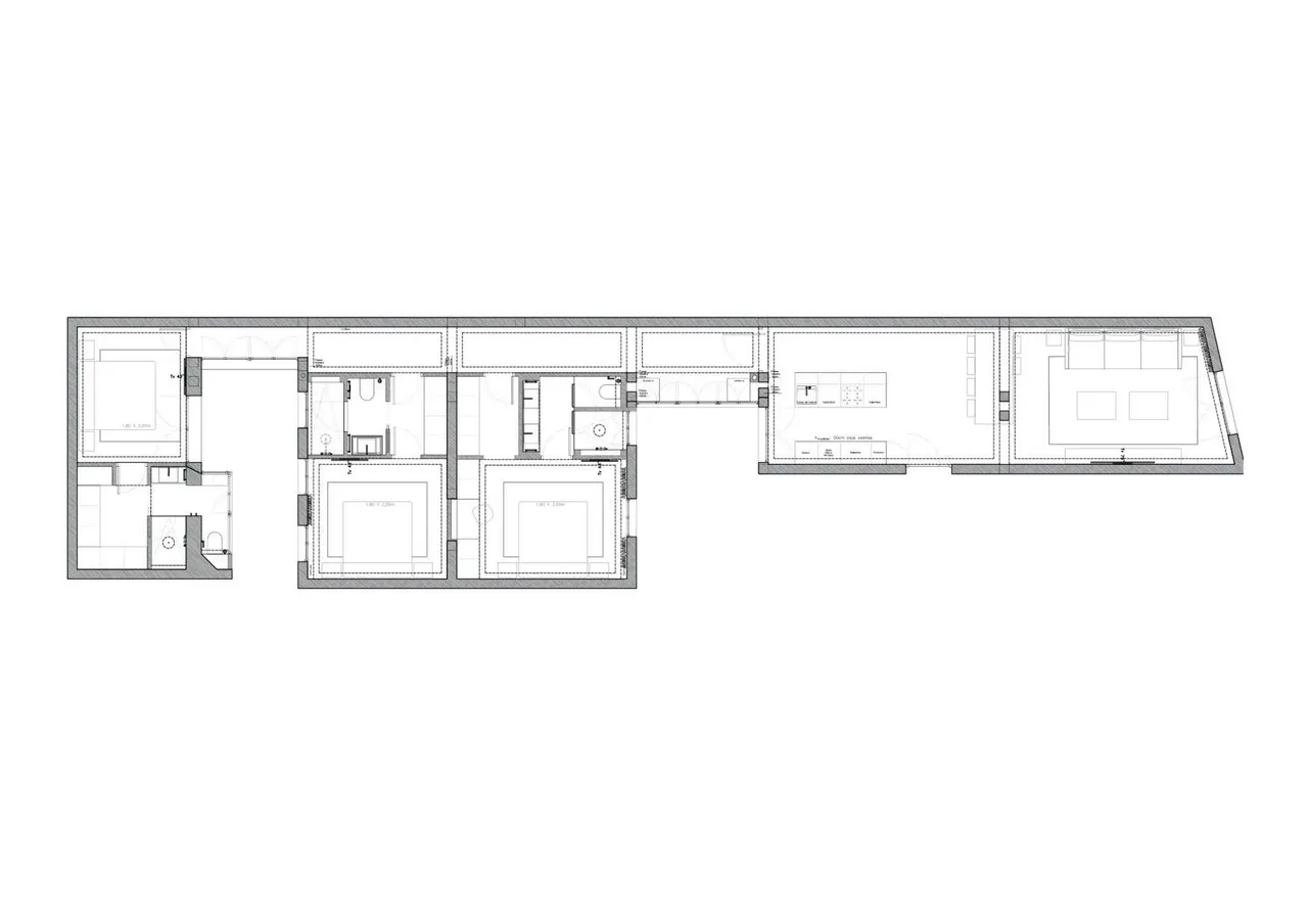 living - 194m² apartment for sale in Chueca - Justicia, Madrid - Floor Plan - 1