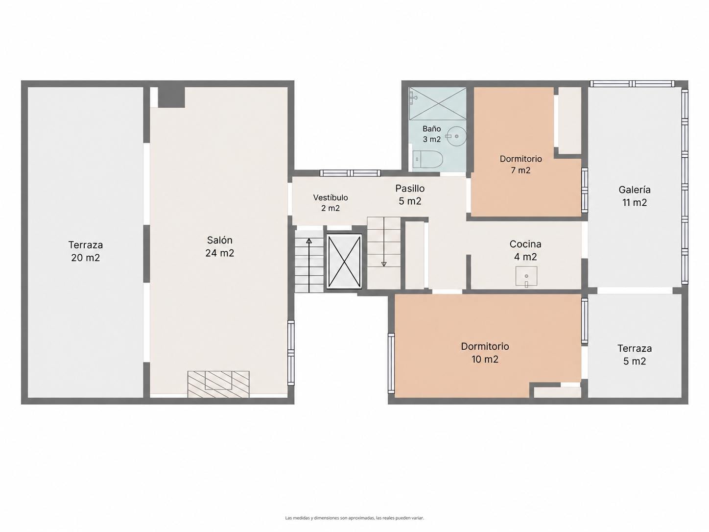 living - 96m² penthouse with 36m² terrace for sale in Sitges Town - Floor Plan thumbnail - 1