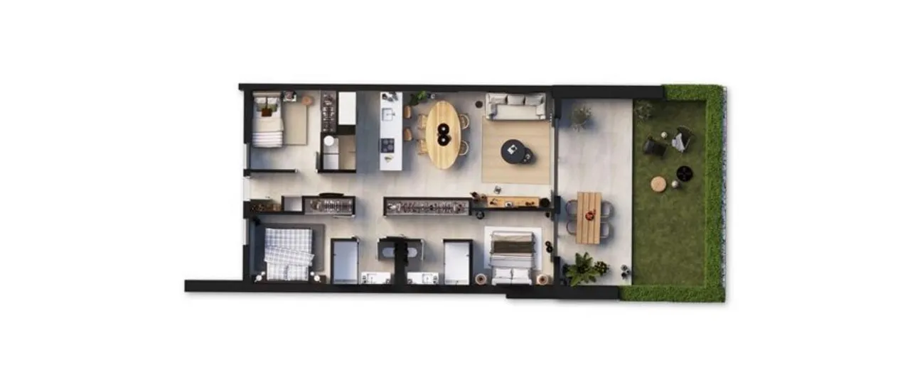 living - Dragonera Residences - Plano del piso - 1