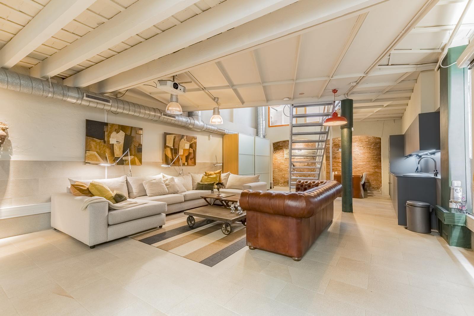 living - Loft de 250m² con 20m² terraza en venta en Gràcia - gallery thumbnail - 7