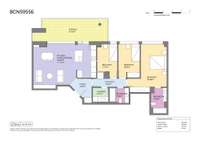 living - 97m² apartment with 20m² terrace for sale in Diagonal Mar - Floor Plan thumbnail - 1