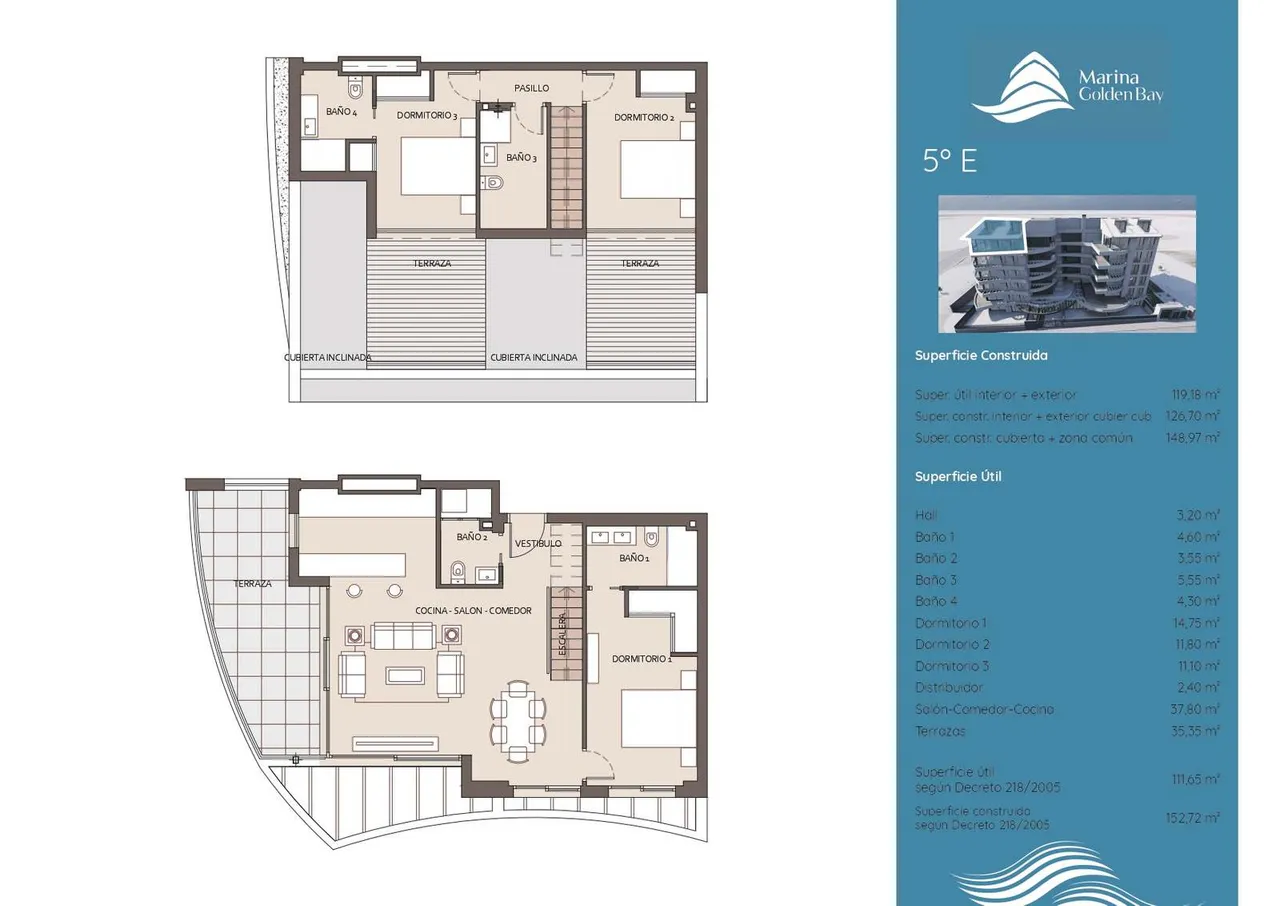 living - Marina Golden Bay - Plano del piso - 4