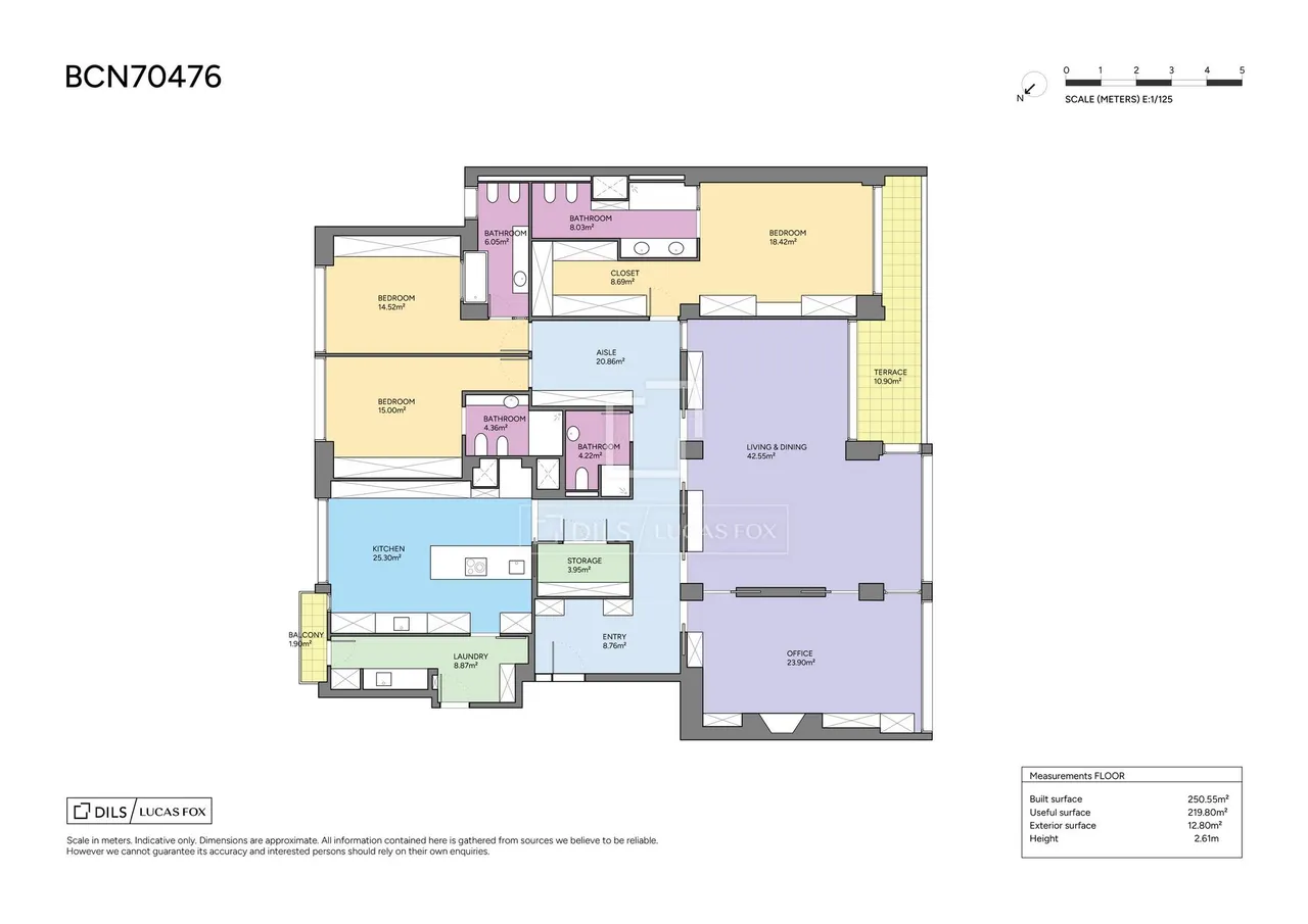 living - Piso de 263m² con 13m² terraza en venta en Sant Gervasi - Galvany - Plano del piso - 1