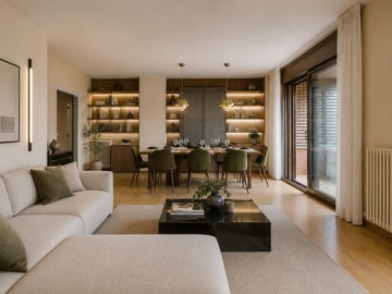 living - Piso de 144m² con 18m² terraza en venta en Pedralbes - featured