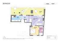 living - 58m² penthouse with 38m² terrace for sale in Sant Gervasi - Galvany - Floor Plan thumbnail - 1
