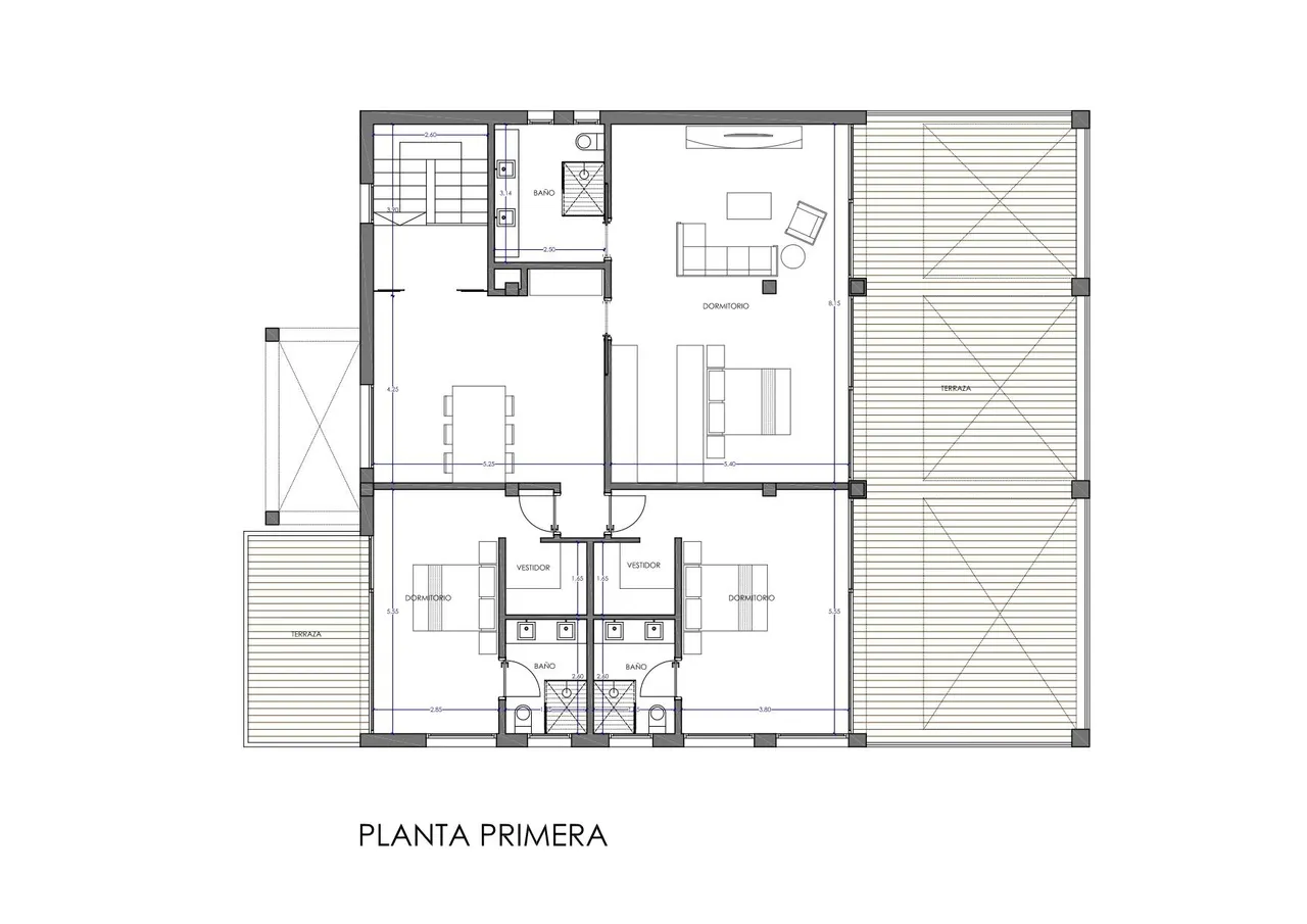 living - Villa de 525 m² en venta en Santa Eulalia, Ibiza - Plano del piso - 2