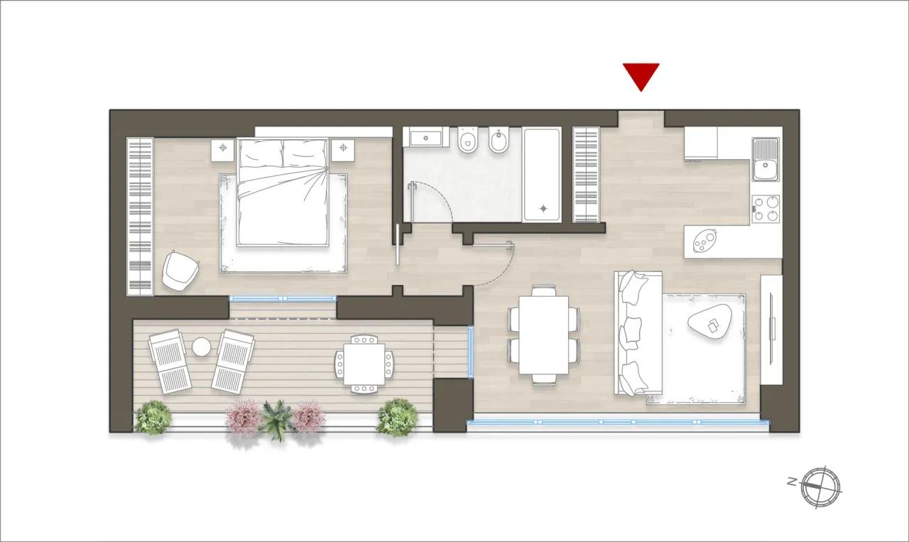living - Caviglia 3A - unità 6 - Living - Dils - Plan d'étage - 1
