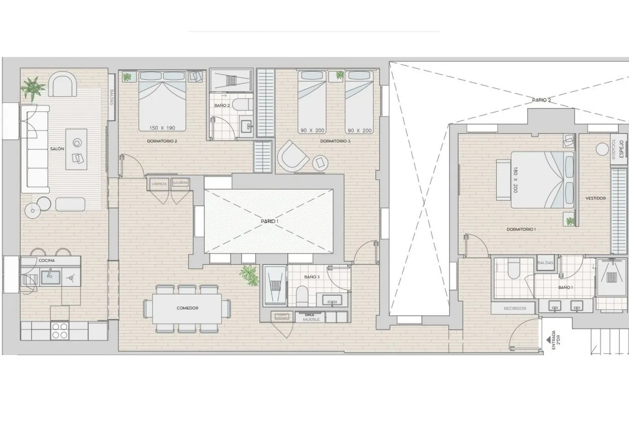 living - 166m² apartment for sale in Goya, Madrid - Floor Plan - 1