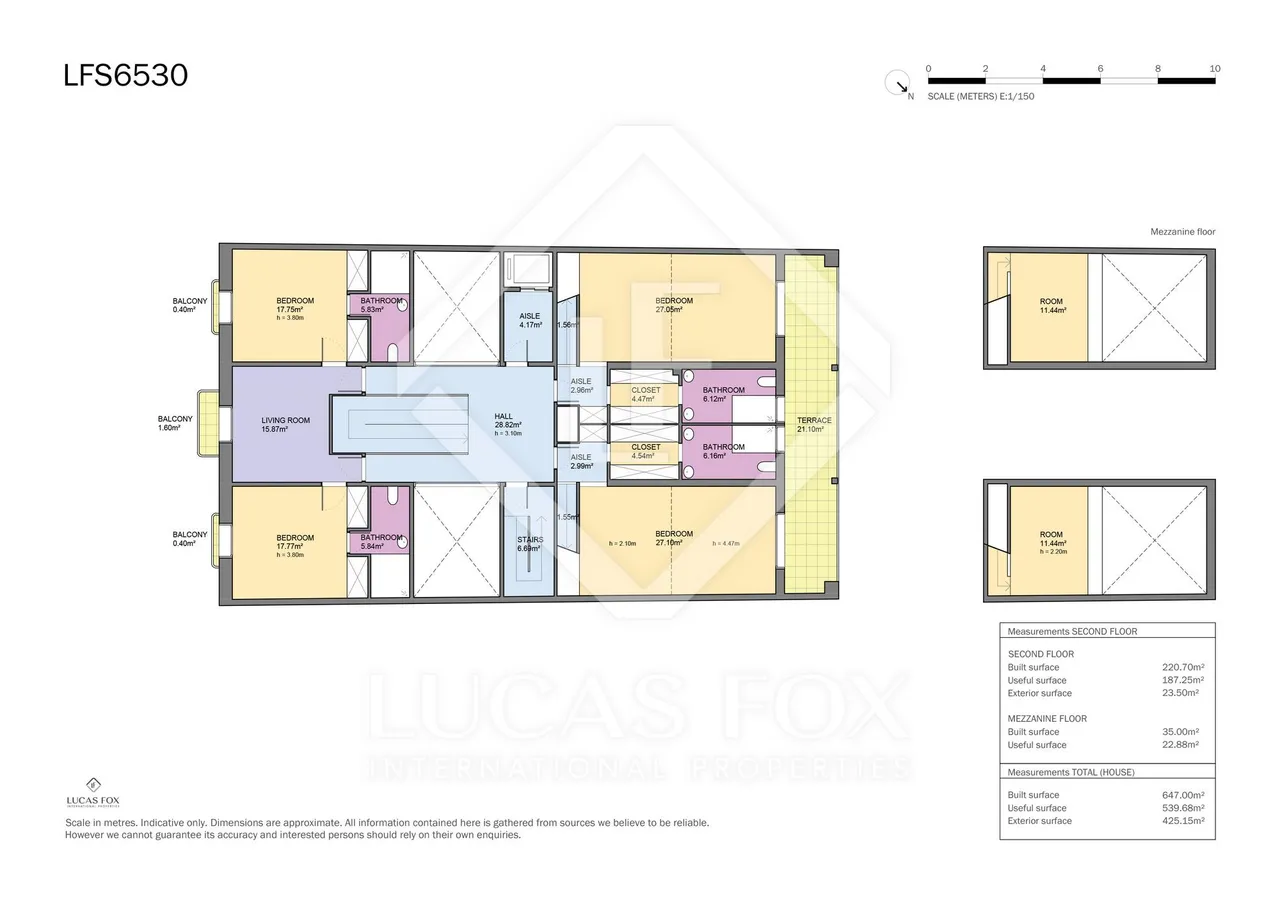 living - Casa / villa de 647m² con 425m² terraza en venta en Sant Gervasi - La Bonanova - Plano del piso - 3