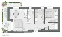Two Bedrooms of 106 sqm - Edificio A3 - LivinUp  | Milano - Floor Plan thumbnail - 1