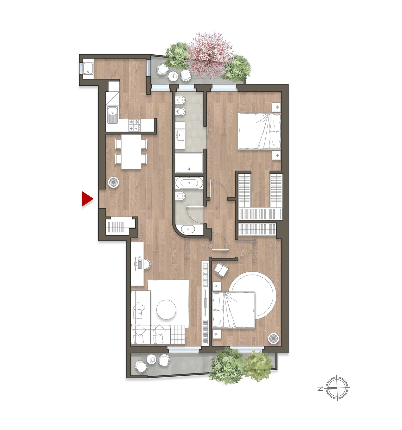 living - Three-room apartment for sale via Privata Marciano 8 Milan - Floor Plan - 1