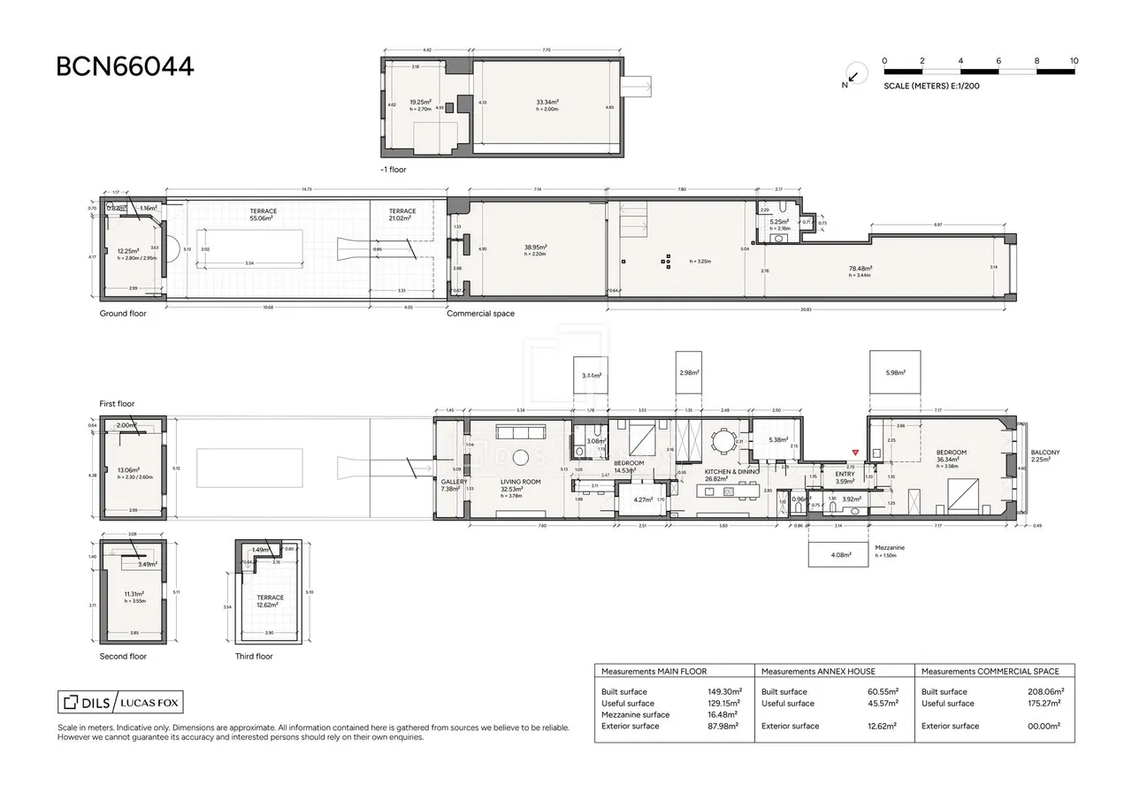 living - Piso de 226m² con 101m² terraza en venta en Gótico - Plano del piso - 2