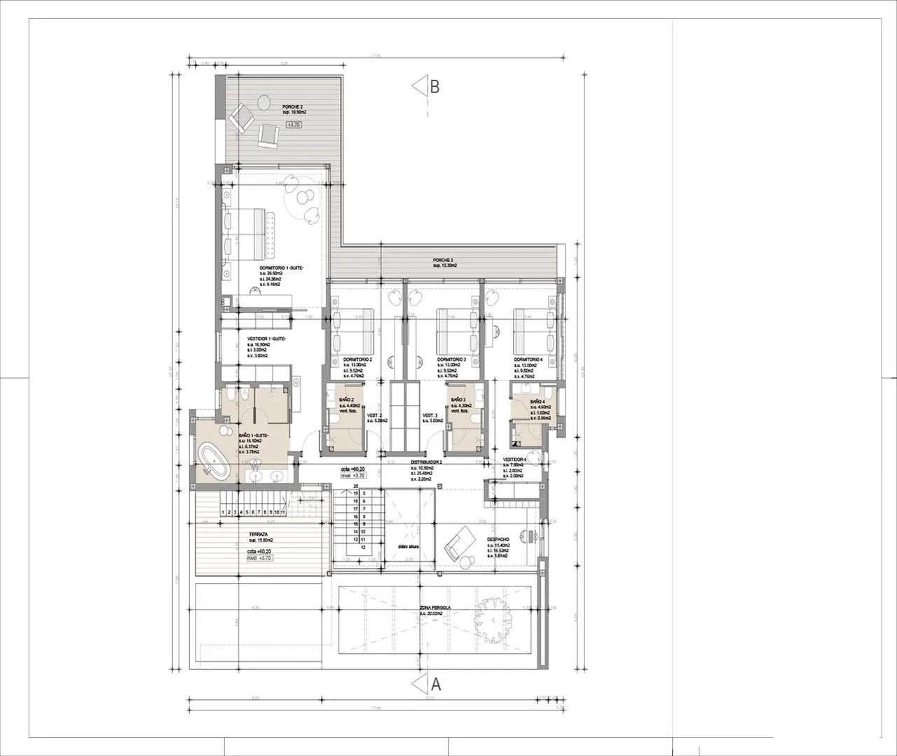 living - 400m² house / villa for sale in Calvià, Balearic Islands - Floor Plan - 1