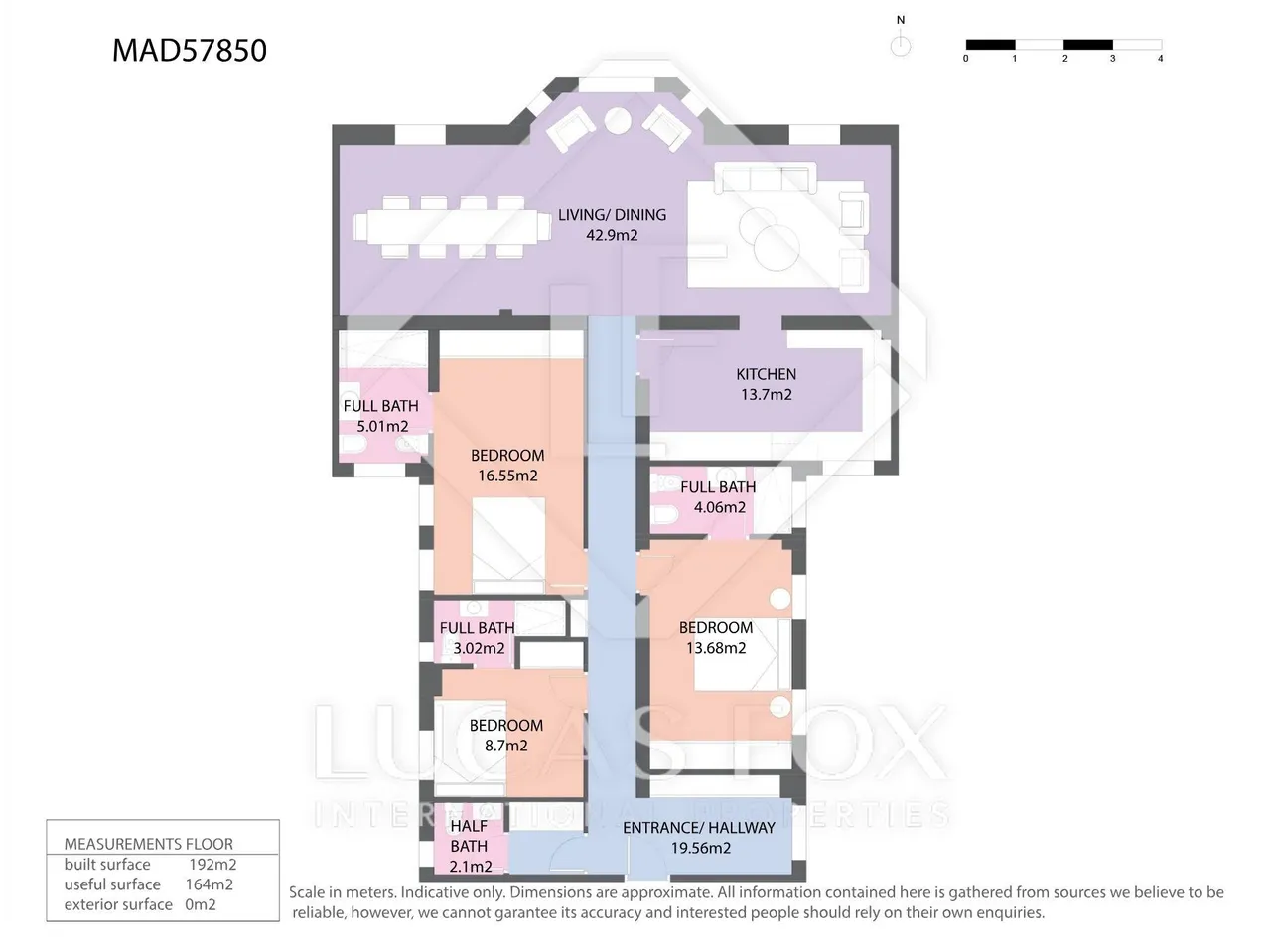 living - 192m² apartment for sale in Castellana, Madrid - Floor Plan - 1