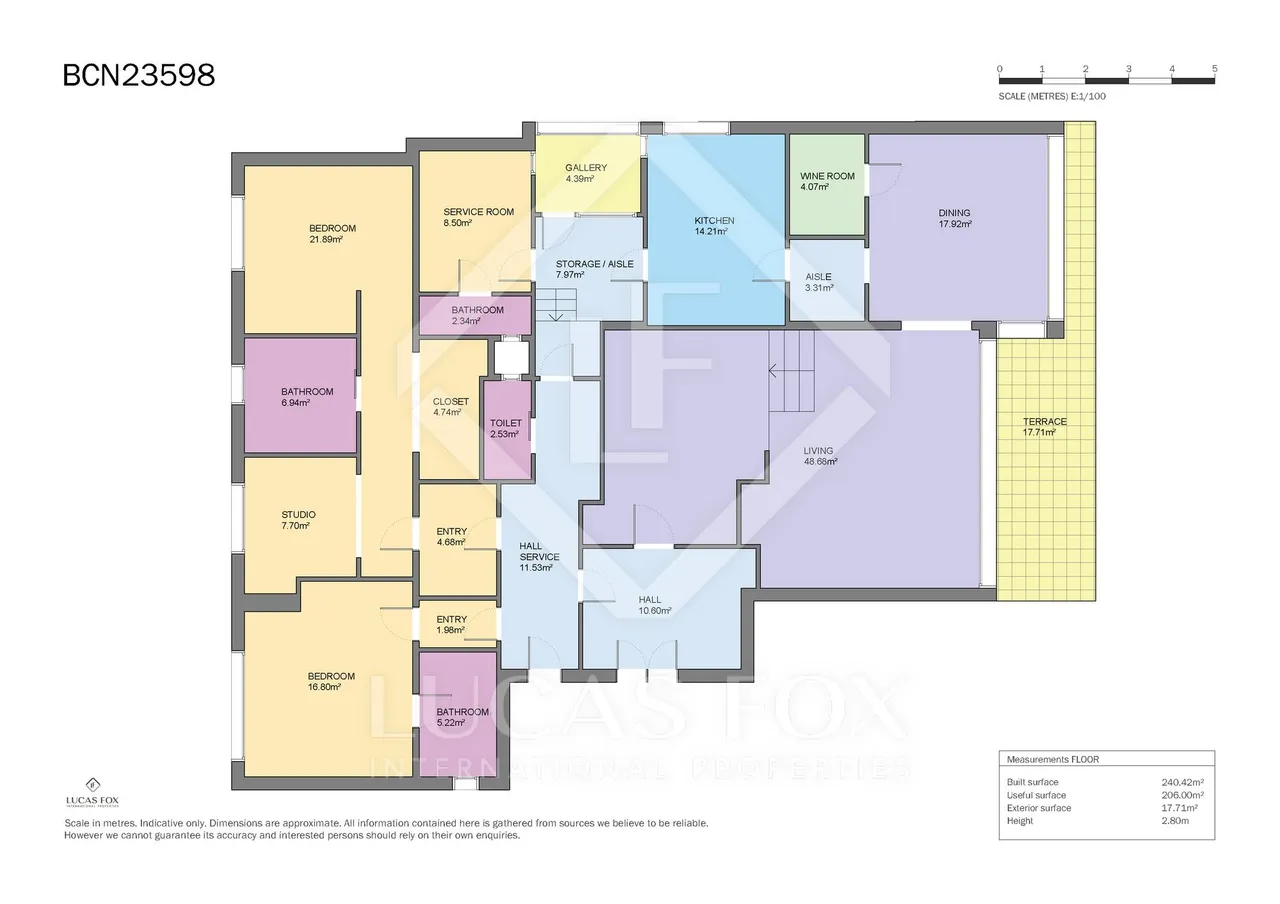 living - Ático de 240 m² con 20 m² de terraza en venta en Turó Park - Plano del piso - 1
