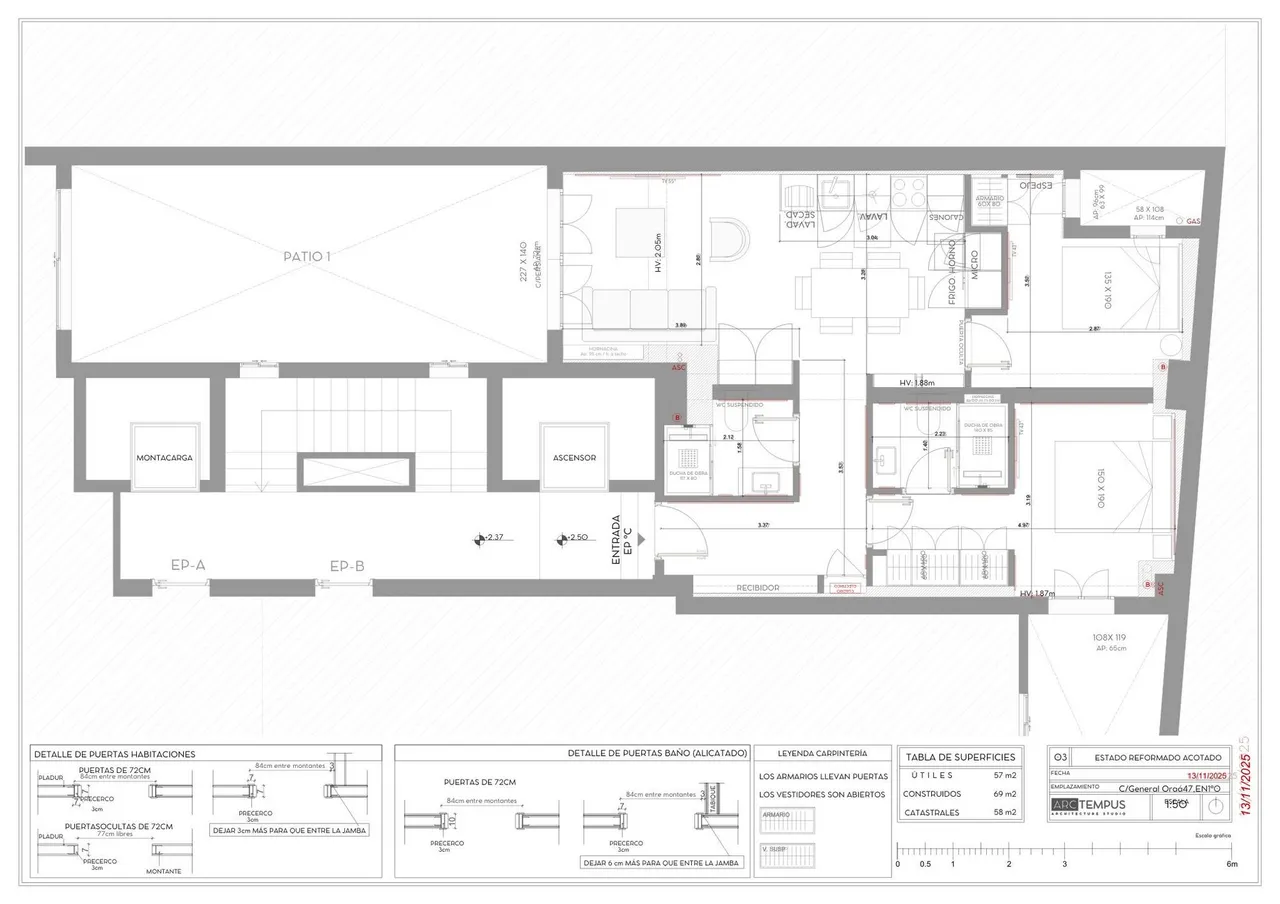 living - Piso de 58m² en venta en Castellana, Madrid - Plano del piso - 1