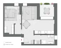 Bilocale di 73 m2 - Edificio C1 - LivinUp  | Milano - Floor Plan thumbnail - 1