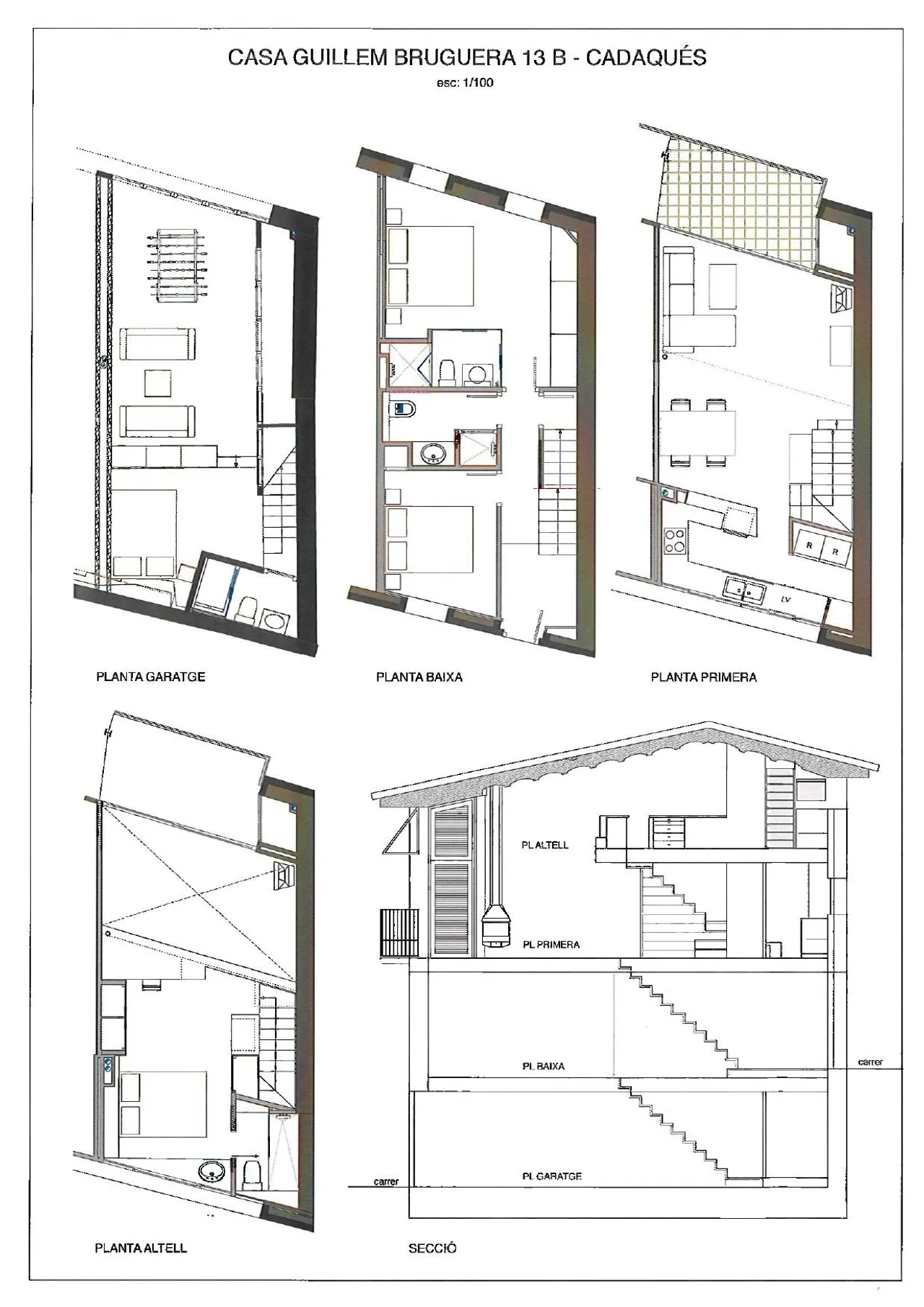 living - Casa / villa de 175m² en venta en Cadaqués, Costa Brava - Plano del piso - 1