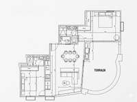 living - 120m² penthouse for rent in Cortes / Huertas, Madrid - Floor Plan thumbnail - 1