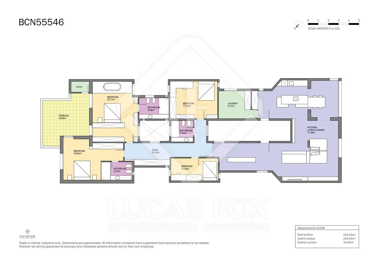 living - Piso de 224m² con 19m² terraza en venta en Sant Gervasi - Galvany - Plano del piso - 1