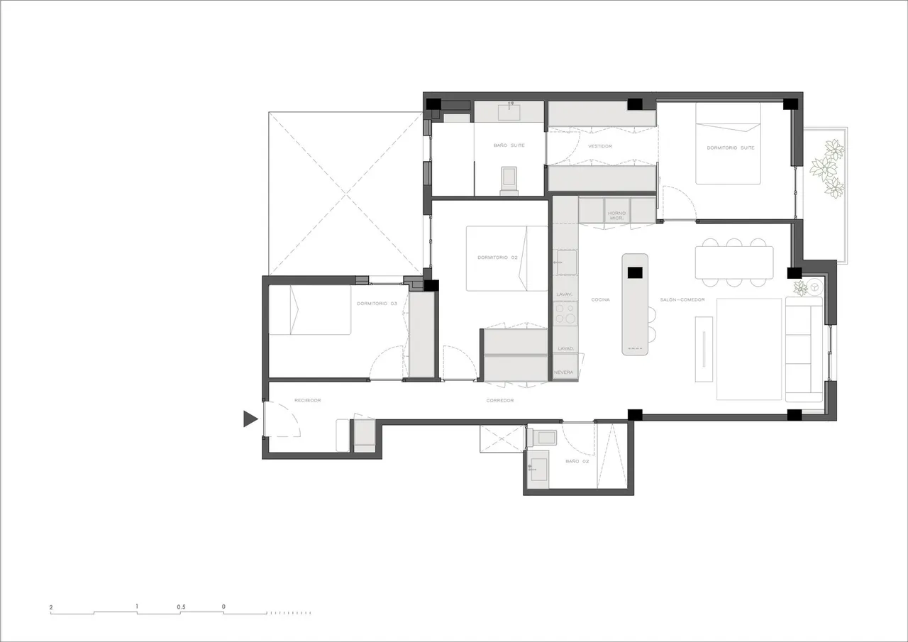 living - 92m² apartment for sale in Extramurs, Valencia - Floor Plan - 2