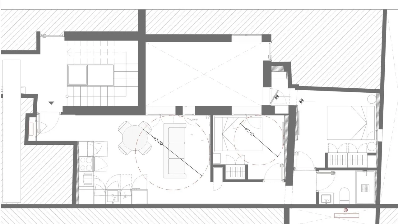 living - 68m² apartment for sale in Universidad, Madrid - Floor Plan - 1