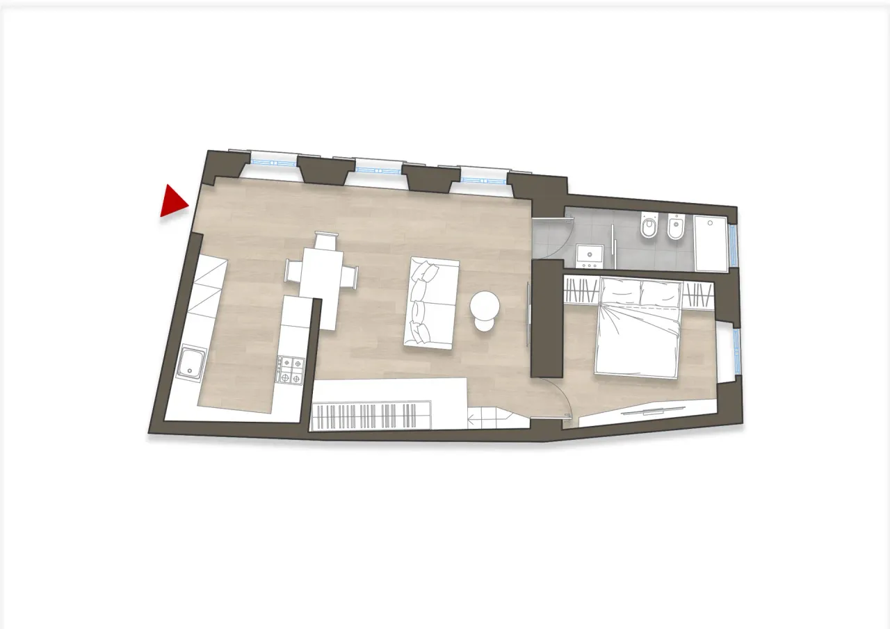 living - Lanzone 47 - Living - Dils - Verdiepingsplan - 1