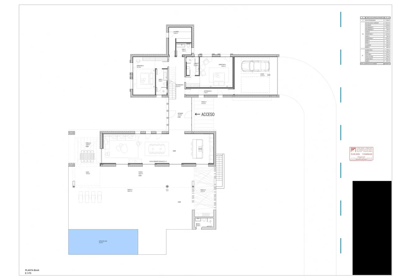 living - Casa rural de 556m² con 165m² terraza en venta en Santanyí - Plano del piso - 1