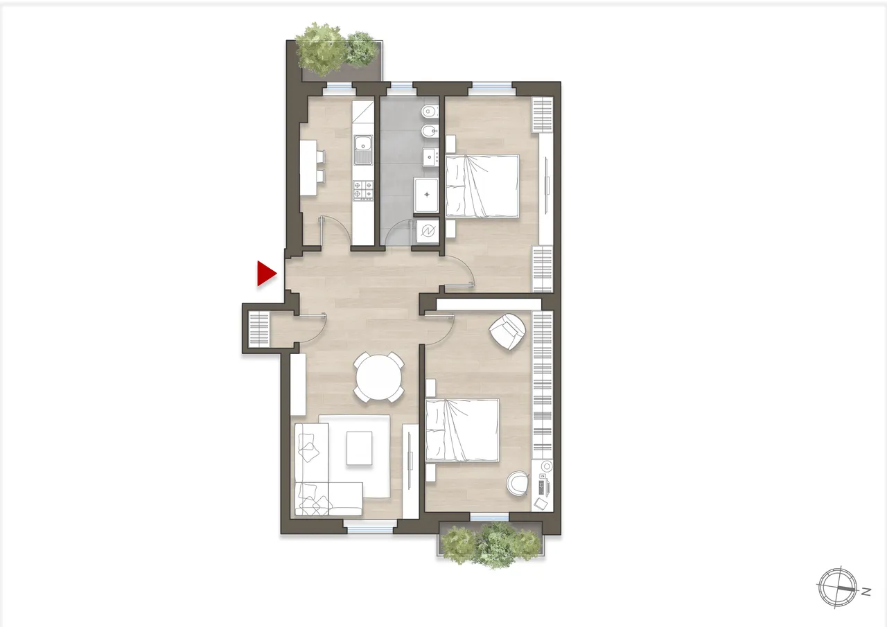 living - Viotti 19 - Living - Dils - Verdiepingsplan - 1