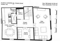 living - Ático de 210m² con 40m² terraza en venta en Palma de Mallorca - Plano del piso thumbnail - 1