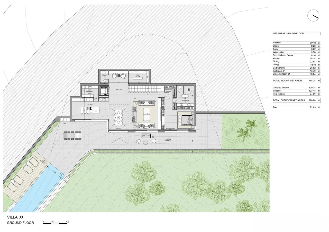 living - 660m² plot with 368m² terrace for sale in Son Vida - Floor Plan - 4