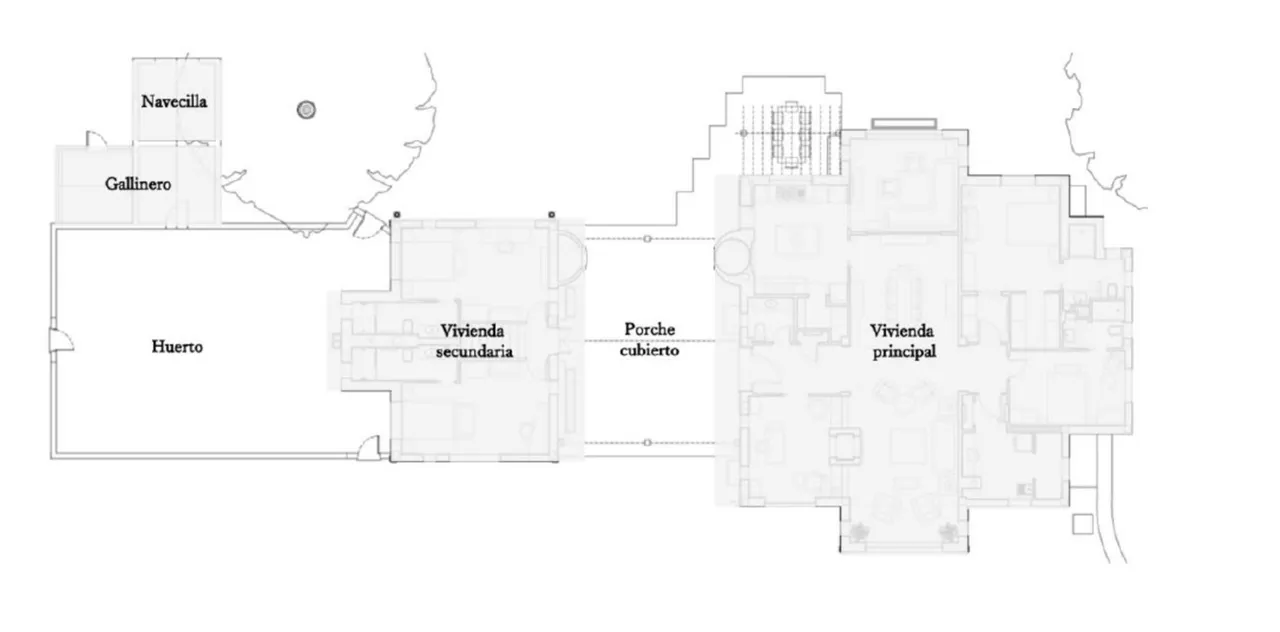 living - Casa rural de 578m² en venta en Sierra de Madrid, Madrid - Plano del piso - 2