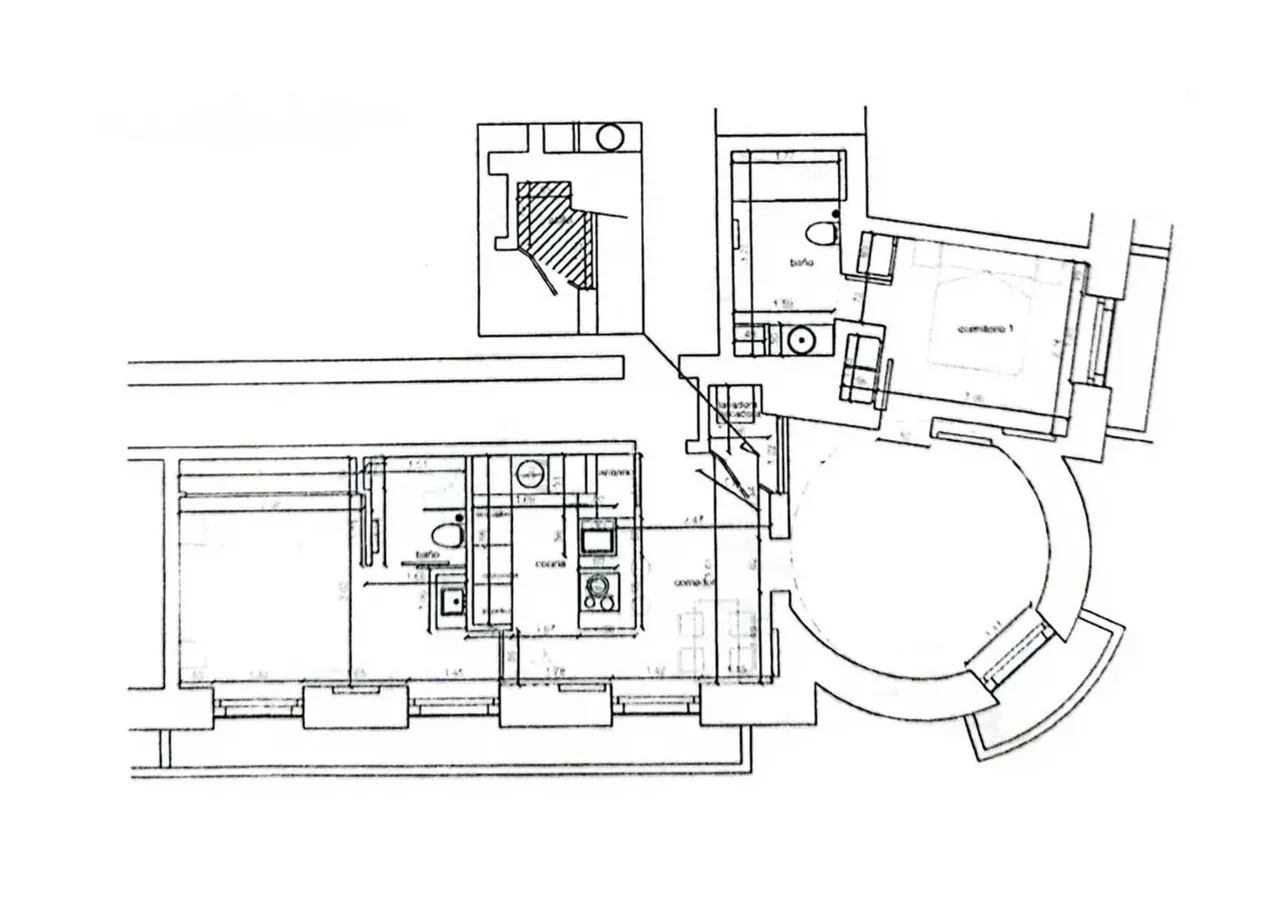 living - 107m² apartment for sale in Justicia, Madrid - Floor Plan - 1