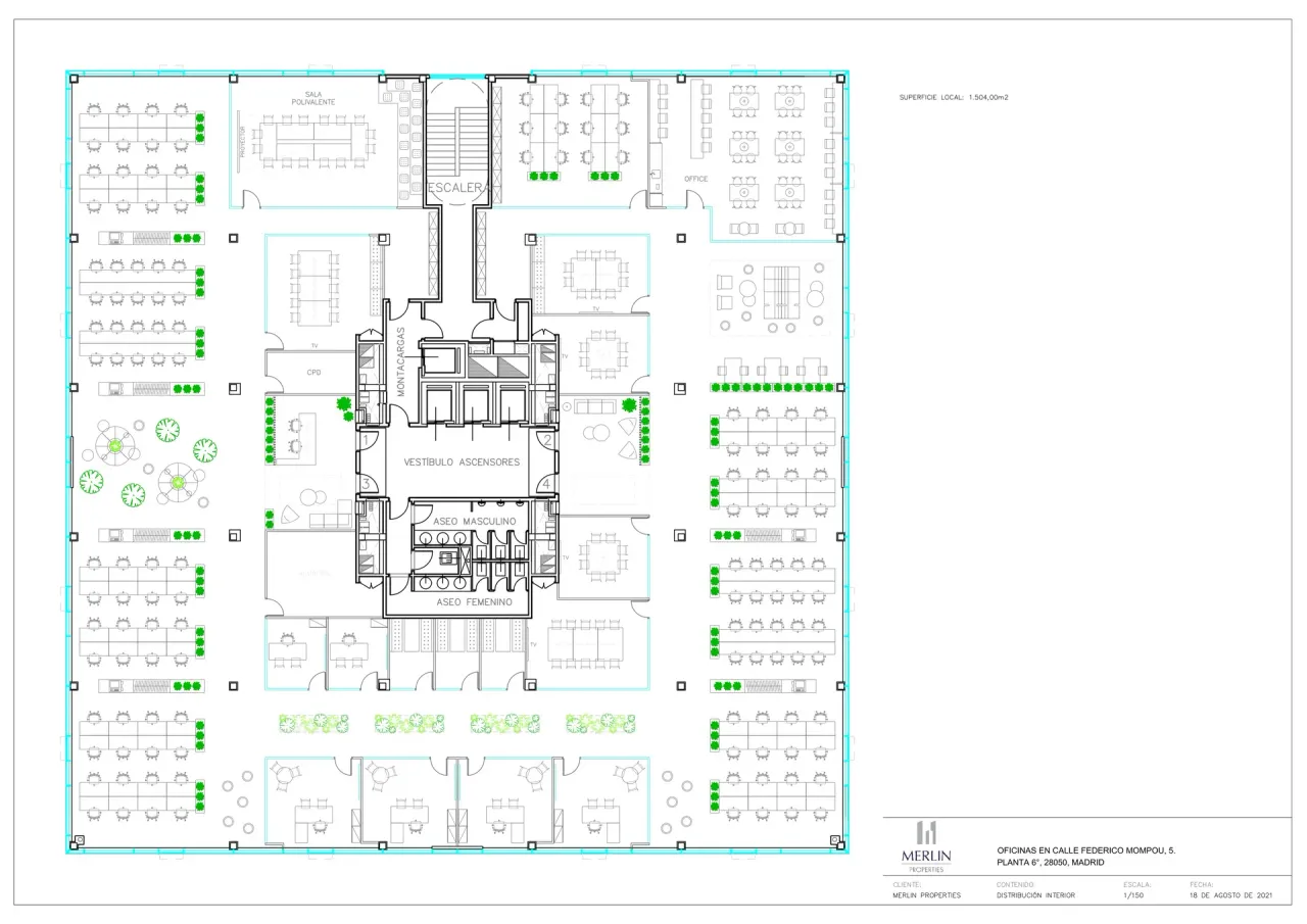 office - Campus Las Tablas - Kantoor - Dils - Verdiepingsplan - 1