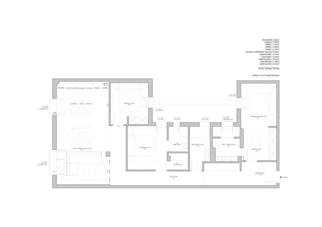 living - 124m² apartment for sale in Ibiza, Madrid - Floor Plan - 2