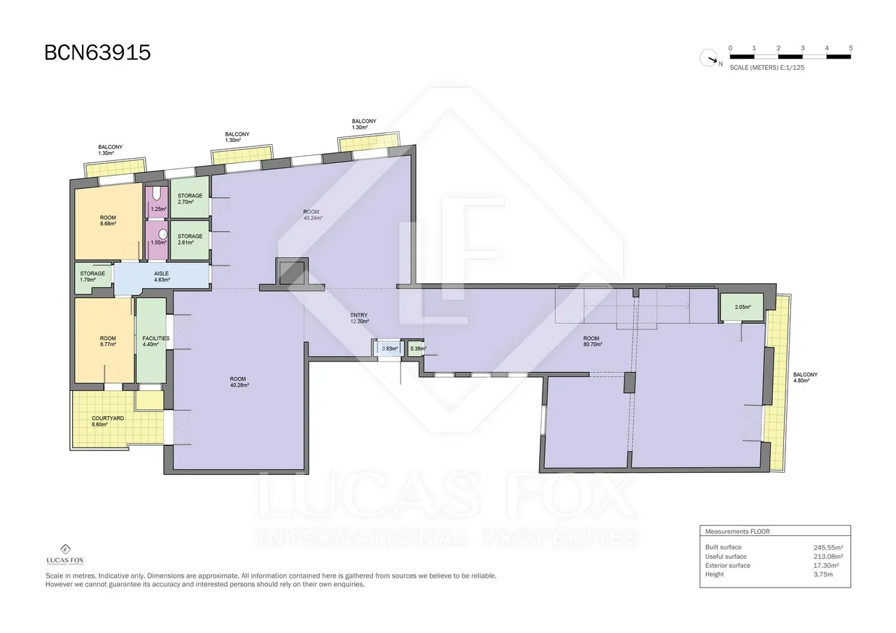 living - Piso de 242m² en venta en Gótico, Barcelona - Plano del piso - 1