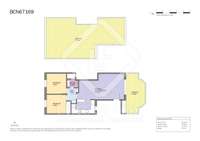 living - Piso de 63m² con 73m² terraza en venta en Les Corts - Plano del piso thumbnail - 1