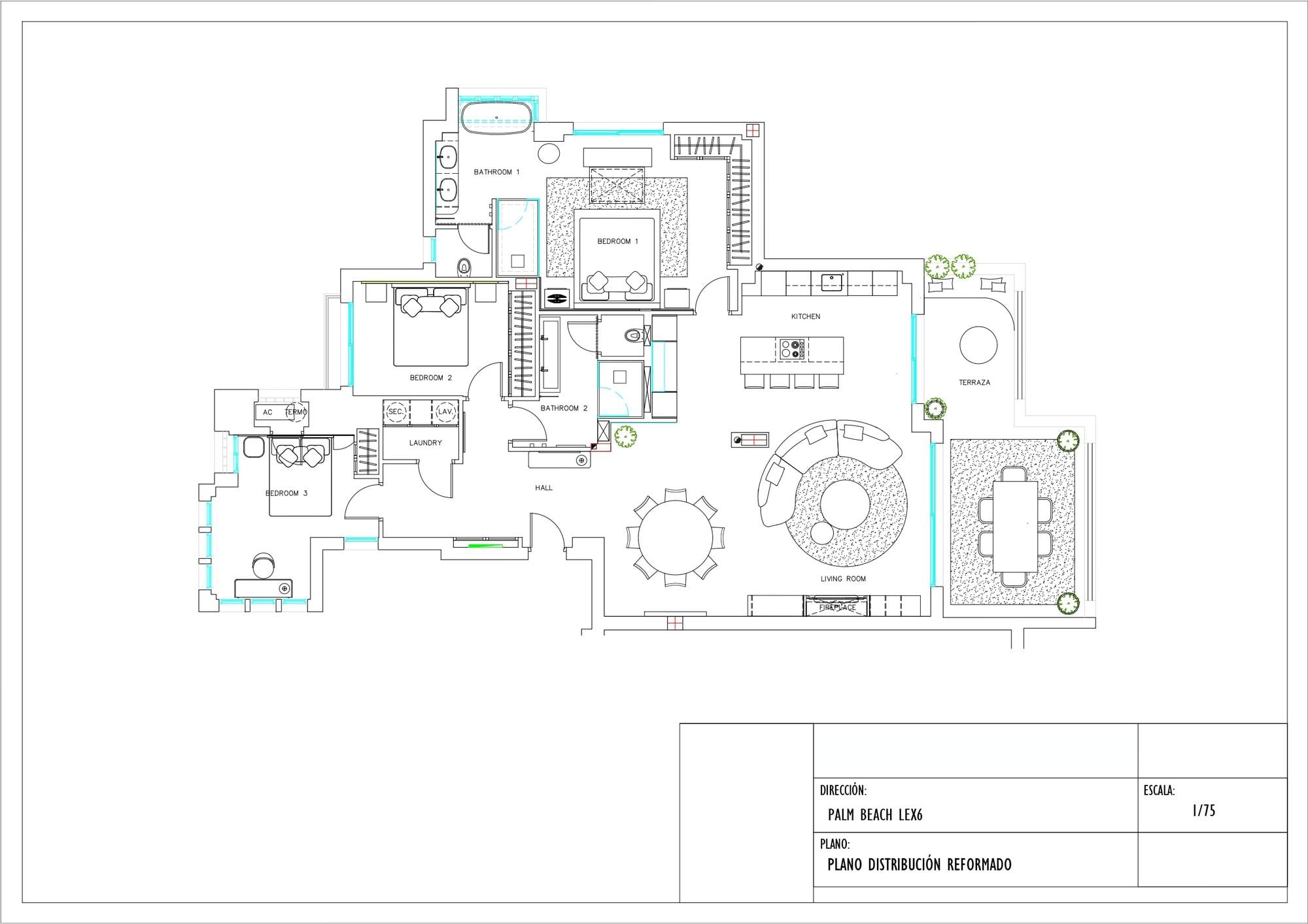 living - 150m² apartment with 40m² terrace for sale in East Marbella - Floor Plan thumbnail - 1