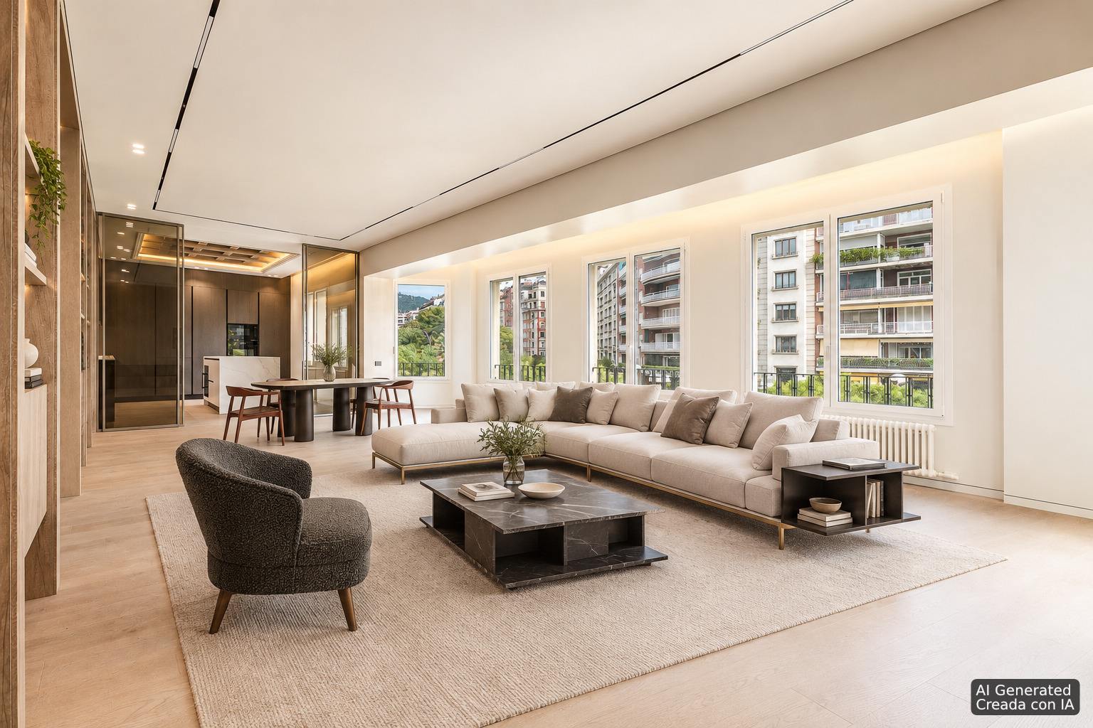 living - Piso de 390m² en venta en Turó Park, Barcelona - gallery thumbnail - 4
